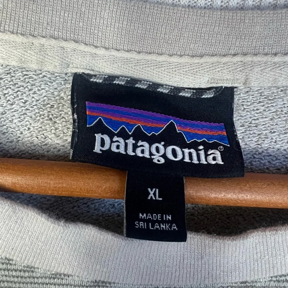 Patagonia Trail Harbor Organic Cotton Hemp Crewneck Sweatshirt Men’s XL Striped - Picture 4 of 10